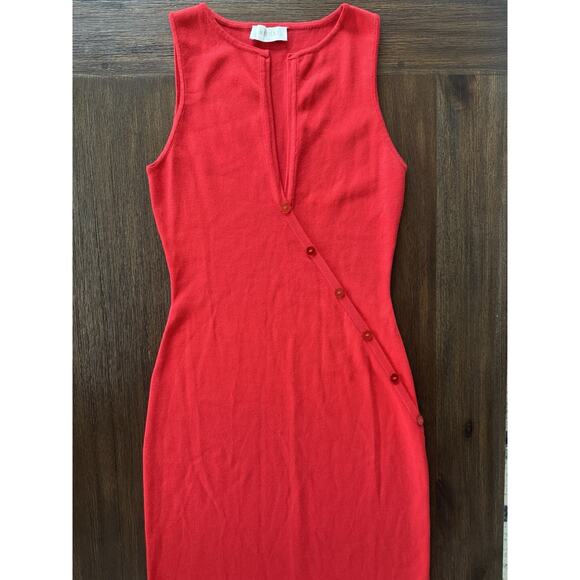 Meshki Dress Midi Red Marina Sleeveless Buttoned Knit XS - Picture 1 of 12